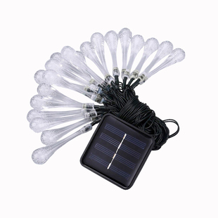 led户外太阳能水滴灯小彩灯串灯串满天星卧室新年装饰布置星星灯