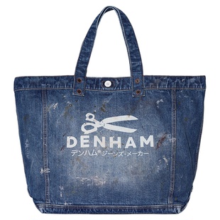 DENHAM2026年夏季新品男女水洗做旧蓝色丹宁单肩包大容量托特包