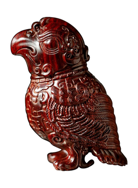 刺史小叶紫檀青铜鸟手把件