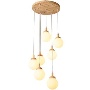 来适 loft楼梯吊灯楼梯灯长吊灯复式公寓楼中楼餐厅北欧原木灯具