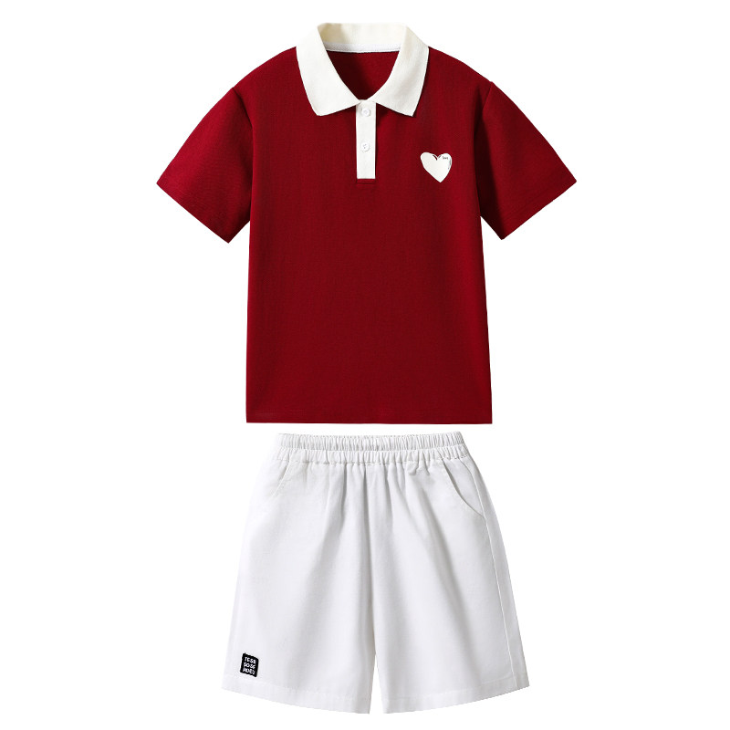 英伦学院风小学生校服套装夏季新款爱心小熊幼儿园演出服儿童班服