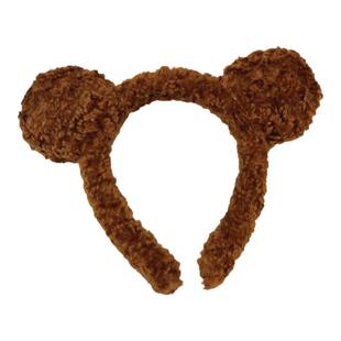 毛茸茸可爱泰迪熊黄咖色耳朵毛绒发箍韩版甜美家居拍摄头箍压发卡