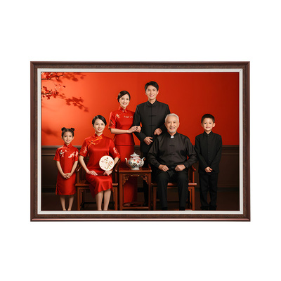 全家福大相框挂墙高级感精修照片