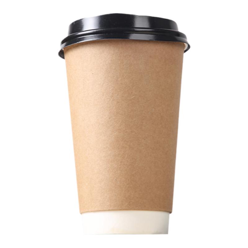 一次性牛皮纸咖啡杯加厚双层杯子