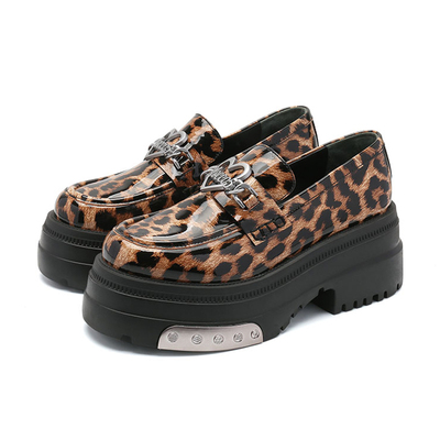 BLOCCO524秋新品豹纹爱心乐福鞋