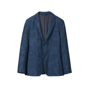 HLA/海澜之家修身平驳领休闲西服25春秋新胸针点缀商务绅士外套男