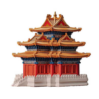 千年榫故宫角楼中国古建筑榫卯积木故宫的礼物榫卯结构建筑模型