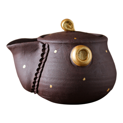 觅己紫泥宝瓶手抓壶洒金茶壶复古手工陶瓷泡茶壶家用功夫茶具单壶