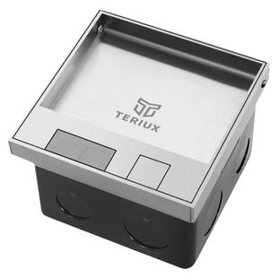 110型不锈钢大理石纯平隐形隐藏嵌入式全平地插地面插座100mm底盒