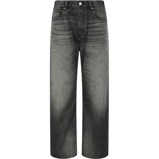 LEZORA凯旋黑牛王！vintage刀刻大猫须宽松直筒牛仔裤男 美国cone