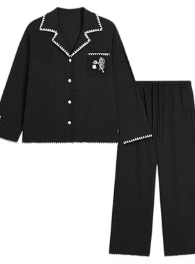 tbh野兽派家居熊猫噗噗针织奶油绒家居服套装秋冬可外穿情侣睡衣