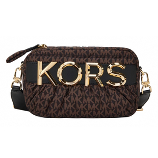 MICHAEL KORS 迈克·科尔斯 MK女士LEONIE系列深棕色深老花单肩包