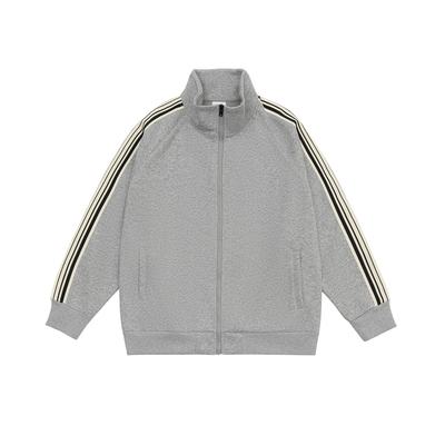 DESIGNSECRETS  25FW开衫卫衣立领夹克男士美式拼接条纹休闲上衣