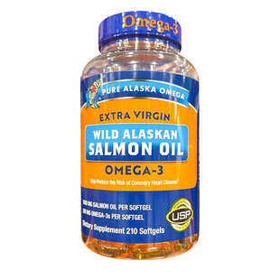 美国直邮 Pure Alaska 阿拉斯加野生三文鱼油软胶囊EPA DHA 210粒