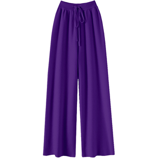 真抬气质 大克重加厚100%纯山羊绒裤子女外穿 柔软滑顺阔腿裤冬季