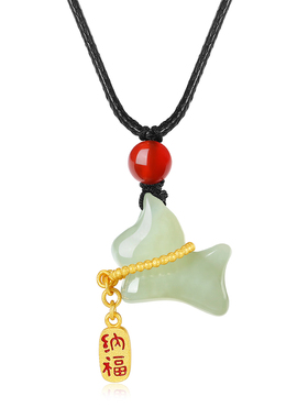 vana纯银和田玉招财立体猫挂坠