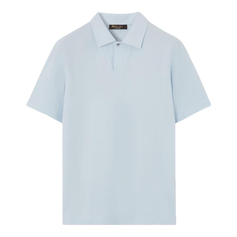 LoroPiana/诺悠翩雅男士T恤短袖棉质匹克轻盈领口设计优雅新款