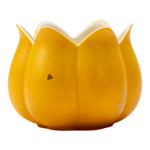 雅器茶居—柠檬黄洒金陶瓷莲瓣香插花口线香炉中式香道配件茶道