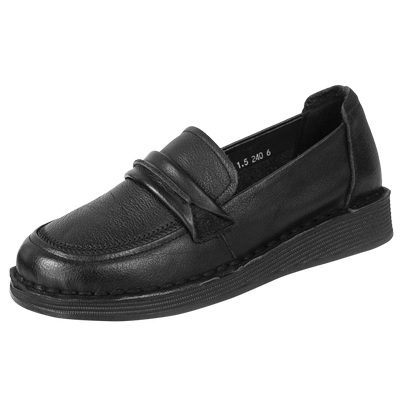 万里坡跟休闲乐福鞋复古舒适真皮