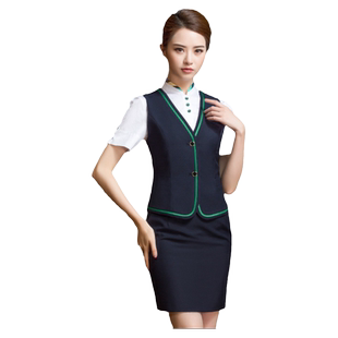 酒店前台工作装女夏制服套装工作服接待职业装工服珠宝店医美工装