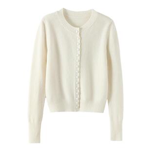 FANLE STUDIOS秀款prad@时髦叠穿立体包扣全羊毛针织衫开衫毛衣女