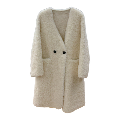 欧洲站100羊羔毛皮毛一体皮草女