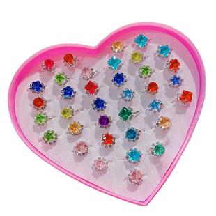 儿童戒指公主仿真钻戒女童水晶宝石戒子女孩可爱水钻饰品钻石首饰