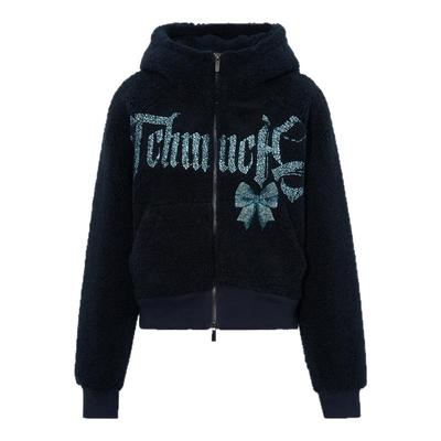 TCH私服烫钻时尚百搭保暖仿羊羔毛连帽外套25秋冬新款T75D27E1012