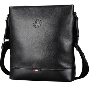 暇步士单肩包男真皮商务休闲包包男牛皮挂包男士背包新款斜肩挎包