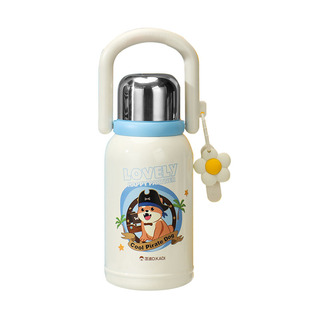 匡迪316L保温杯旺财系列学生上学专用水壶大容量便携双饮吸管水杯