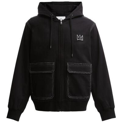 SEASONHIGH秋季潮男士宽松连帽立体剪裁精致字母刺绣夹克外套男装