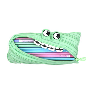 开学季上新ZIPIT龅牙薄荷绿卡通大牙怪兽拉链笔袋文具收纳化妆包M