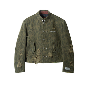 【汪苏泷同款】今日青年FACEONLAB 原创迷彩豹纹立领制服夹克外套