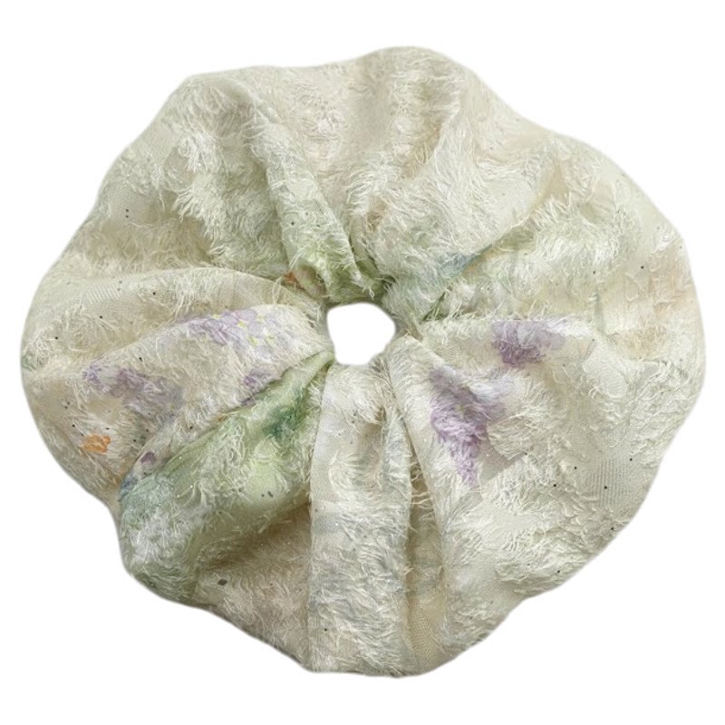 日系绒感闪钻花朵超大号大肠发圈
