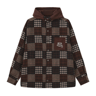 Karma8a Grip Hybrid法国攀岩拼接格子连帽衬衫攀岩格纹衬衣外套