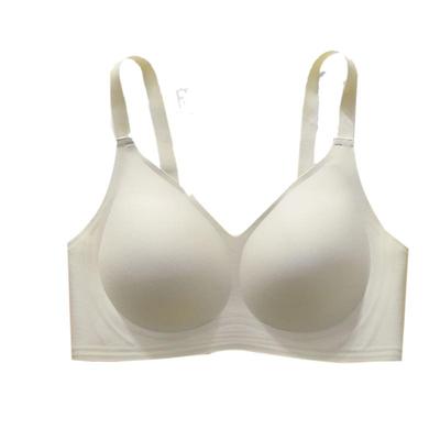 罗丽丝无痕一片式乳胶内衣女大胸显小胸聚拢运动睡眠文胸罩夏薄款