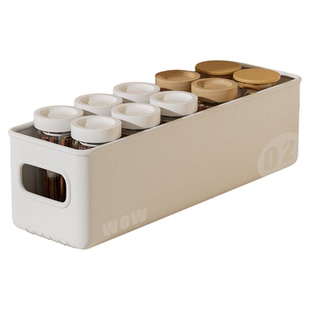 日式桌面收纳盒窄长型窄缝加深透明橱柜抽屉多功能加长加厚整理盒