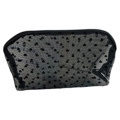 ins风小众爱心网纱化妆包女随身便携小号口红化妆品洗漱袋收纳包