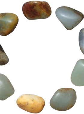 新疆和田玉籽料原石手链天然红皮黄沁沙枣青玉石手串随型男女款