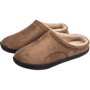 宝人拖鞋男2025冬季新款包头男士加绒保暖棉拖鞋室内居家防滑棉鞋