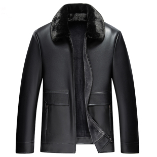 貂皮外套男士皮毛一体整貂绒大衣真皮皮衣水貂毛秋冬季皮草爸爸装