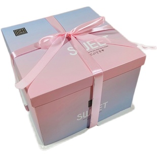 长沙生日蛋糕盒子6/8/10/12/14/16寸加厚加高烘焙包装定制