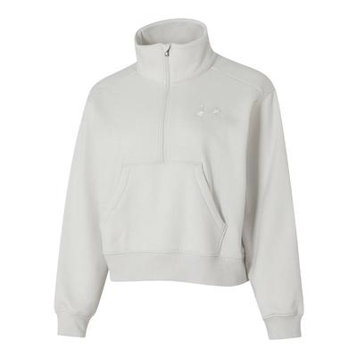 安德玛加绒卫衣女装套装2025秋季半拉链套头衫外套针织喇叭裤长裤