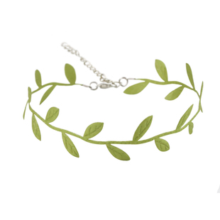 choker 森系超仙颈带少女心绿色树叶锁骨链女韩国项圈chocker学生