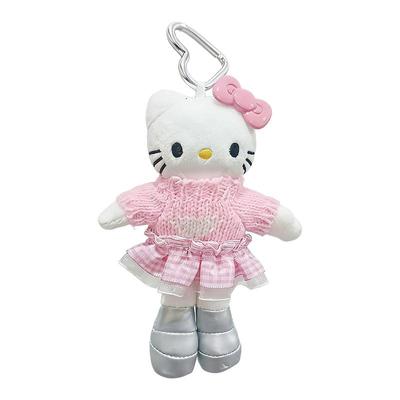 日本正版helloKitty新年粉红衣红裙挎包kt毛绒公仔玩偶包包挂件26