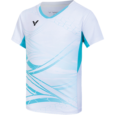 victor胜利羽毛球服吸湿排汗儿童款针织运动短袖T恤T-62008威克多