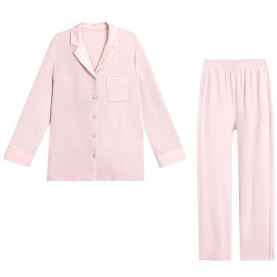 爱慕24秋冬亲肤暖丝睡衣女含桑蚕丝套头/开衫长袖分身家居套装