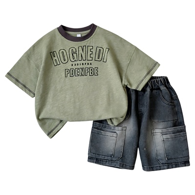 【休闲帅气】男童短袖t恤套装潮