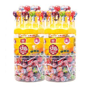 雅客天天棒棒糖桶装1260g散装批发六一儿童节礼物水果味糖果零食