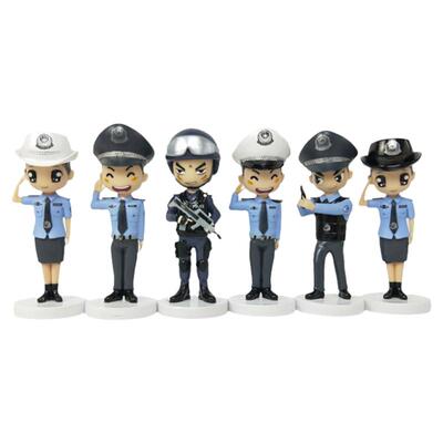 警察公仔新款police手办车载摆件